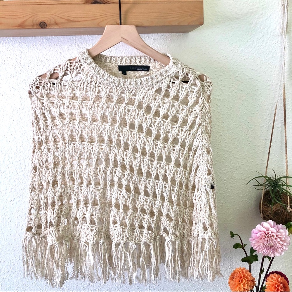 360 Sweater open weave Poncho